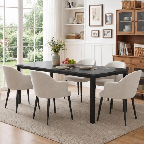 GarveeHome 78in Industrial Dining Table for 6-8 People, Long Kitchen Table