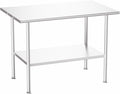 Atelicf NSF Stainless Steel Prep Table 30X48 inch, Rounded Flat Top