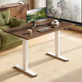 SANODESK Solid Rubberwood Standing Desk Dual Motor 55"x28" Walnut/White