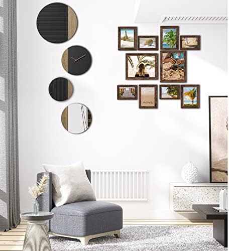 xnlkros Picture Frame Set 10 pack, Farmhouse Photo Frames, Gallery Wall Frame Collage, 8x10 5x7 4x6 Frames in 3 Different Finishes Picture Frames For Wall or Desk,Dark Brown