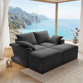 Boneless Sectional Couch with Storage, Upgraded Modular Sofa with Ottoman, Deep Seat Sleep Sofa for Living Room, 4 Seat Memory Foam Modern Corduroy Cloud Sofa with 2 Pillows,No Assembly(71"-Gray)