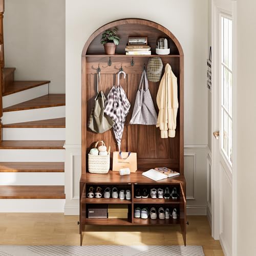 Mxtxmy Hall Tree with Bench and Shoe Storage 78.74" Coat Rack with 7 Hooks