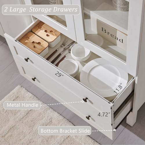 IFGET 71" Tall Arched Kitchen Pantry, Kitchens Storage Cabinets, White