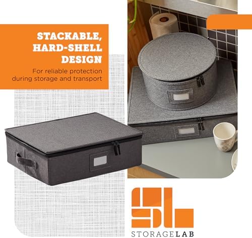 storageLAB Cup & Mug Storage Case | Hard Shell Felt Dividers | Gray