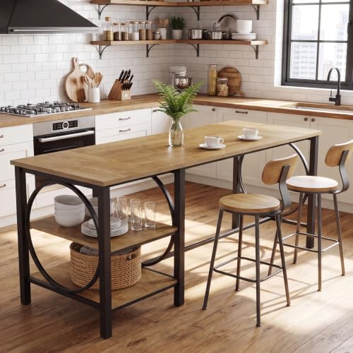 Tribesigns 79-Inch Bar Table, Counter Height Dining Table with Storage