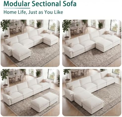 140" Modular Sectional Couch, U Shaped Cloud Sofa for Living Room