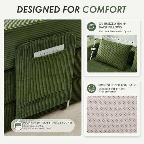 78" 5-in-1 Convertible Futon Sofa Bed, Boneless Couch for Living Room
