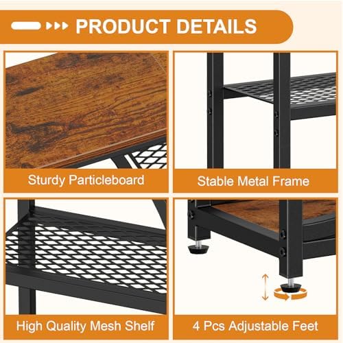 Snughome Entryway Table, Narrow Console Table, Industrial Sofa Table with 5 Tier Storage Shelves, Entrance Table for Hallway, Behind The Couch, Living Room, Foyer