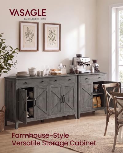 VASAGLE Farmhouse Buffet Cabinet and Coffee Bar Bundle