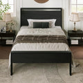 Allewie Twin Size Bed Frame, Heavy Duty 12 Metal Slats Support, Black Oak