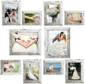 xnlkros Picture Frame Set 10 pack, Farmhouse Photo Frames, Gallery Wall Frame Collage, 8x10 5x7 4x6 Frames in 3 Different Finishes Picture Frames For Wall or Desk,Rustic White