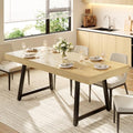 70.9" Kitchen Dining Table for 6-8,Farmhouse Table,Metal Legs