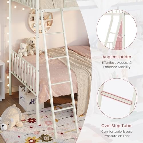 SHA CERLIN Convertible Twin Over Twin Bunk Bed, CPC Certified,White