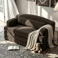 57” Convertible Sleeper Sofa Bed, Boneless Couch, Brown
