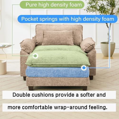 Oprisen 53" Modular Sectional Sofa, Comfy Deep Cloud Couch with Ottoman