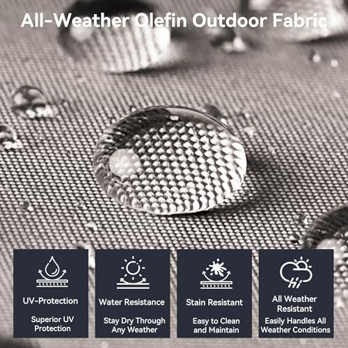 Luxury Outdoor Patio Furniture Set-Wicker High Backrest 3-Seat Patio Sofa with Comfy 6" Cushion, Rattan Couch with Deep Seat All-Weather Patio Conversation Set for Deck Backyard Garden(Brown/Beige)