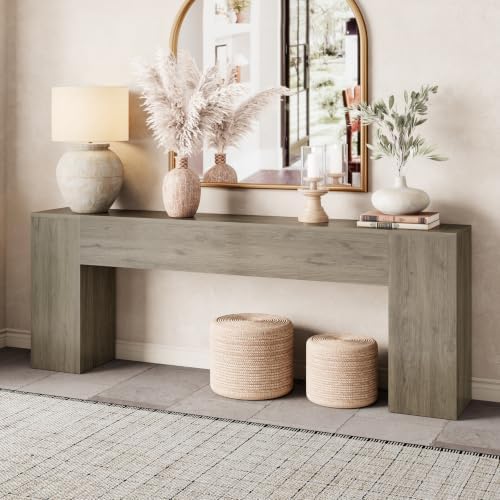 Epecoya Extra Long Entryway Table Modern, 86-Inch Behind Couch Table, Grey