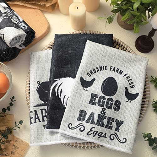 Redbaker 6 Pcs Farm Animal Kitchen Towels Farmhouse Funny Dish Towel