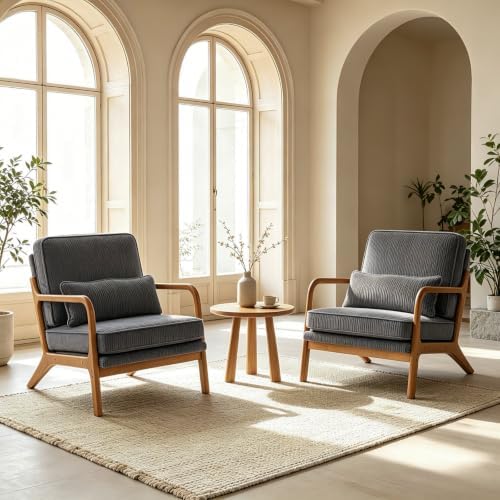 Karl home Mid-Century Modern Accent Reading Chair, Dark Grey