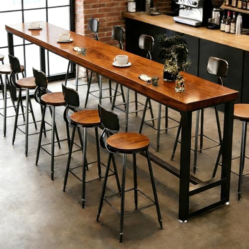 Bar Height Table 79'' Long Bar Table Solid Wood Farmhouse Bar Table