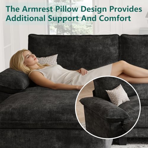 140" Modular Sectional Couch, U Shaped Cloud Sofa for Living Room