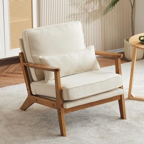 Karl home Mid-Century Lounge Accent Chair, Beige