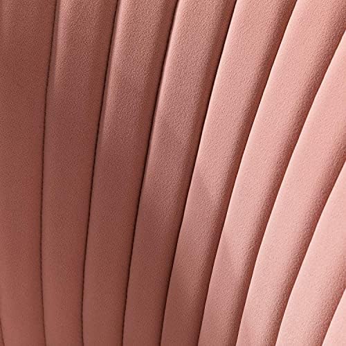 HULALA HOME Velvet Accent Chair, Modern Upholstered Cute Side Chair with Gold Metal Legs, Armless Wingback Slipper Chair Comfy Living Room Chair for Bedroom Guest Room Vanity,Pink