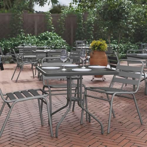 Flash Furniture 31.5 in Square Table, Silver