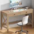 ChooChoo 39.37 Inches Farmhouse Computer Desk with 2 Drawers