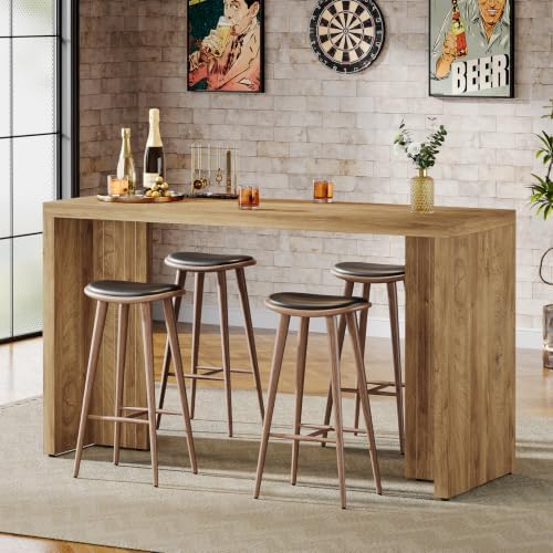 Tribesigns 55.12-Inch Long Bar Table, Farmhouse Counter Height Pub Table