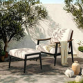 NATURAL EXPRESSIONS Patio Outdoor Chair with Ottoman, Wicker Backrest