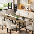Garvee 79" Sturdy Kitchen Table, Rectangular Dining Table, Rustic Pear