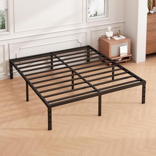 Hafenpo 14 Inch King Bed Frame, Under Bed Storage, Black
