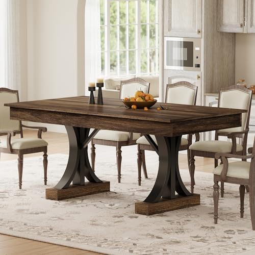 Garvee Farmhouse Dining Table for 6-8, 71-Inch Dining Table