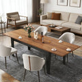 71" to 106" Expandable Dining Table, Modern Large Table for 6-10 People, Space-Saving Extendable Kitchen & Office Table, Brown and Black