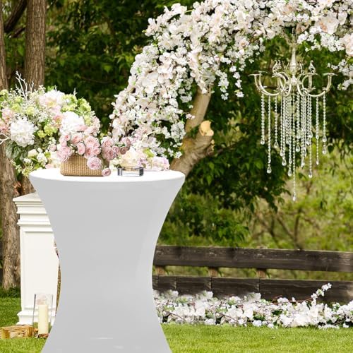 2 Sets 32in Folding Cocktail Tables+White Cocktail Table Covers