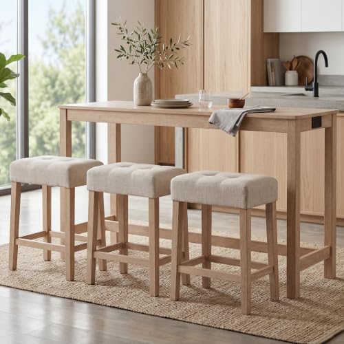 DUHOME 4 Piece Bar Table Set with Power Outlet，Dining Table Set