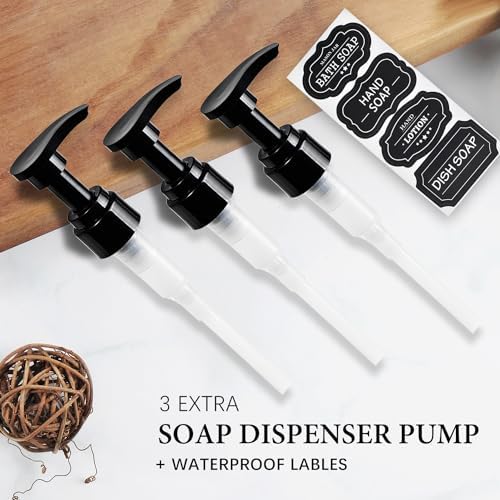 Amolliar Plastic Mason Jar Soap Dispenser with Pump Lid 16OZ, 3 Pack