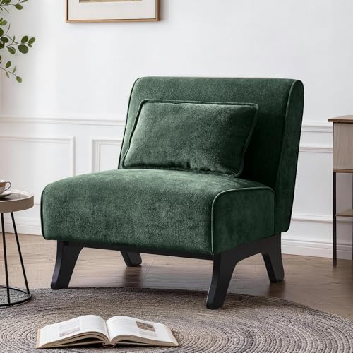 Armless Accent Chair Comfy Upholstered Modern Living Room Side Chair