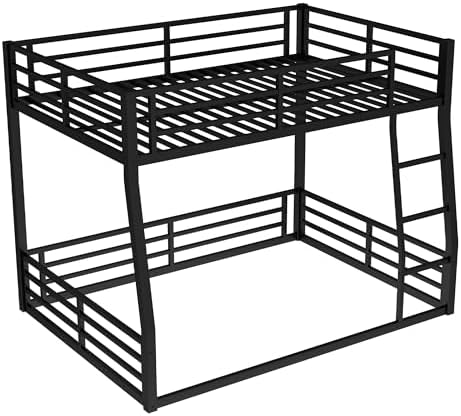 PVWIIK Full XL Over Queen Bunk Bed for Teens,Black