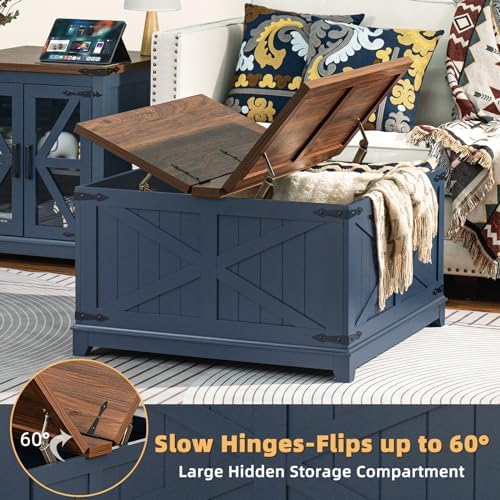 Joaxswe Farmhouse Coffee Table Set 3, End Table and Coffee Table