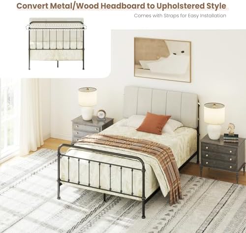 Twin Size Headboard Only-No Assembly Required, Beige