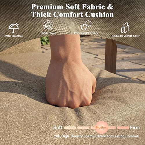 3 Pieces Aluminum Outdoor Patio Conversation Set with Ottomans