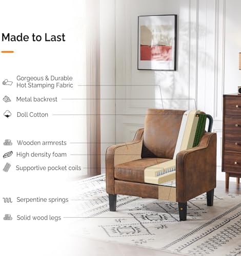 VINGLI Accent Chairs Set of 2, Modern Traditional Armchair for Living Room