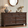 SAVOR LIFE Farmhouse 7 Drawer Dresser for Bedroom, Walnut