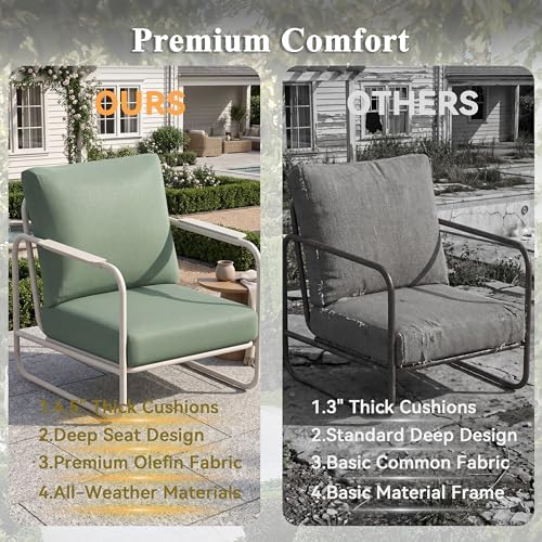 3 Pieces Aluminum Outdoor Patio Conversation Set with Ottomans