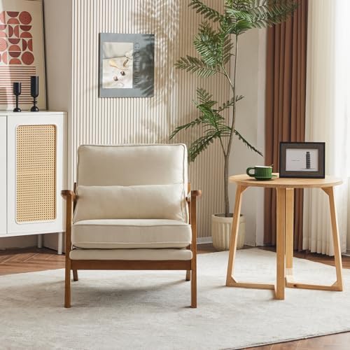 Karl home Mid-Century Lounge Accent Chair, Beige