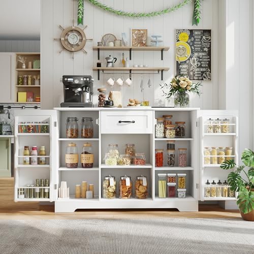 Gizoon 45" Kitchen Sideboard Buffet Cabinet with Storage, White