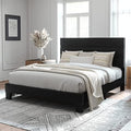 Allewie Full Size Platform Bed Frame with Velvet Upholstered Headboard