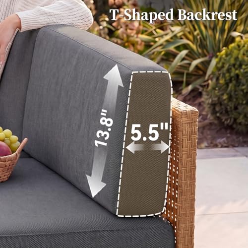 LazySunsets Patio Furniture Set with 10'' Ultra-Thick Cushions